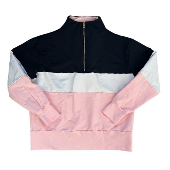 Addison Bay Sweaters - Addison Bay Women's Medium Varsity 1/4 Zip Pullover